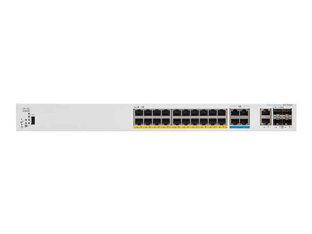 Cisco Business 350 Series CBS350-24MGP-4X - Switch - L3 - Managed - 20 x 10/100/1000 (PoE+) + 4 x 2.5GBase-T (PoE+) + 2 x combo 10 Gigabit SFP+/RJ-45 + 2 x 10 Gigabit SFP+ - rack-mountable - PoE+ (375 W)