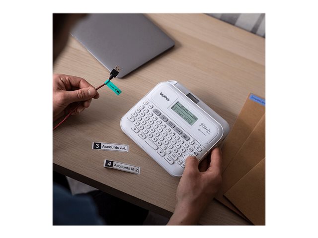 Brother P-Touch PT-D410 - Labelmaker - B/W - thermal transfer - 18 mm width - 180 dpi - up to 20 mm/sec - USB - cutter - mirror print, vertical print, 5 line printing, print preview, multi-copy printing