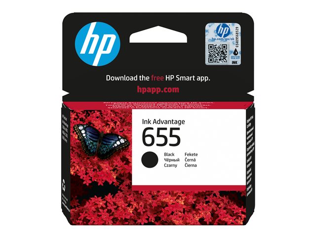 HP 655 - 14 ml - black - original - ink cartridge - for Deskjet Ink Advantage 3525, Ink Advantage 46XX, Ink Advantage 5525, Ink Advantage 6525