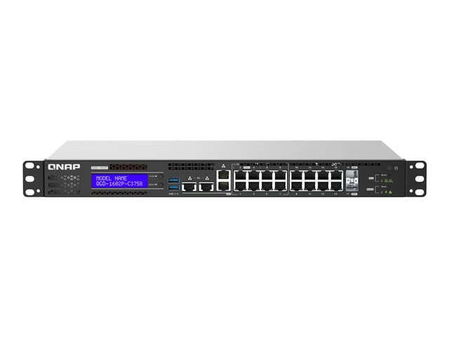 QNAP QGD-1602P - Switch - smart - 4 x 100/1000/2.5G (PoE++) + 4 x 100/1000/2.5G (PoE+) + 8 x 10/100/1000 (PoE+) + 2 x 10 Gigabit SFP+ - rack-mountable - PoE++ (365 W)