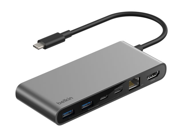 Connect 8-in-1 USB-C Hub with Dual USB-C Ports - Silver