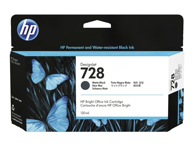 HP 728 - 130 ml - matte black - original - DesignJet - ink cartridge - for DesignJet T830