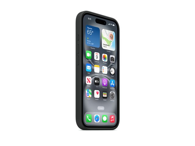 Apple - Back cover for mobile phone - MagSafe compatibility - silicone - black - for iPhone 16
