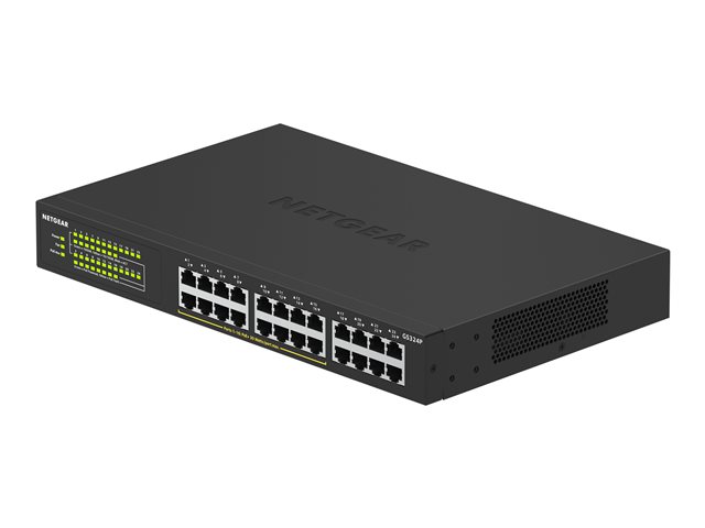 NETGEAR GS324P - Switch - unmanaged - 16 x 10/100/1000 (PoE+) + 8 x 10/100/1000 - rack-mountable, desktop - PoE+ (190 W)