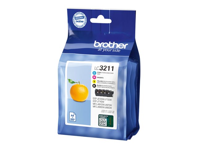 Brother LC3211 Value Pack - 4-pack - black, yellow, cyan, magenta - original - ink cartridge - for Brother DCP-J572, DCP-J772, DCP-J774, MFC-J890, MFC-J895
