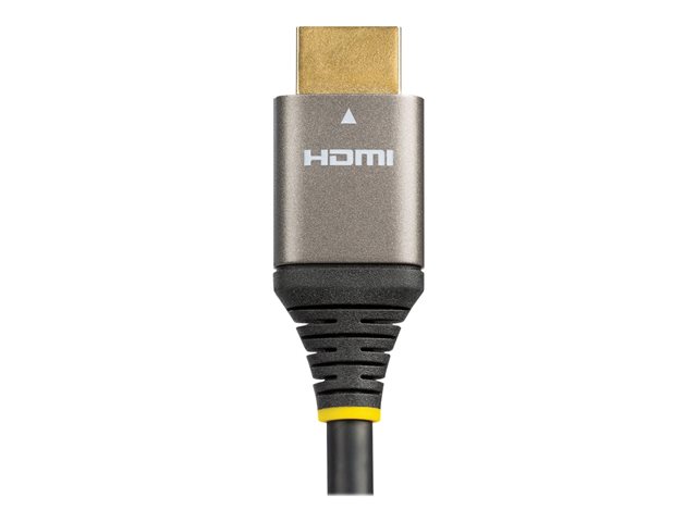 StarTech.com 3ft (1m) HDMI 2.1 Cable, Certified Ultra High Speed HDMI Cable 48Gbps, 8K 60Hz/4K 120Hz HDR10+ eARC, Ultra HD 8K HDMI Cable / Cord w/TPE Jacket, For UHD Monitor/TV/Display - Dolby Vision/Atmos, DTS-HD (HDMM21V1M) - Ultra High Speed - HDMI cable with Ethernet - HDMI male to HDMI male - 1 m - double shielded - grey, black - passive, 4K120Hz support, 8K60Hz support - for P/N: 4PORT-8K-HDMI-SWITCH