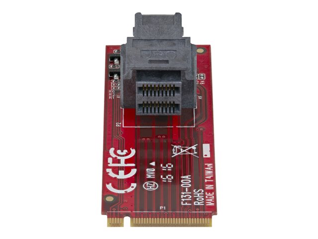 StarTech.com U.2 to M.2 Adapter - for 1 x U.2 PCIe NVMe SSD - M.2 PCIe x4 Host Interface - U.2 SSD - M.2 PCIe Adapter - U.2 Drive (M2E4SFF8643) - Interface adapter - 2.5\" - SAS - M.2 Card - red