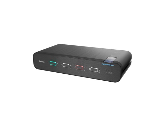 Belkin Universal Secure Dual-Head - 2nd Generation - KVM / audio switch - 4 x KVM / audio - 1 local user - desktop - TAA Compliant