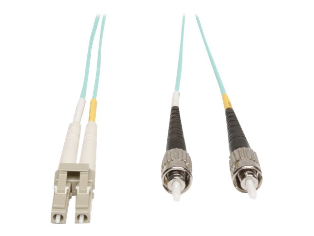 Eaton Tripp Lite Series 10Gb Duplex Multimode 50/125 OM3 LSZH Fiber Patch Cable (LC/ST) - Aqua, 3M (10 ft.) - Patch cable - LC multi-mode (M) to ST multi-mode (M) - 3 m - fibre optic - duplex - 50 / 125 micron - OM3 - aqua blue