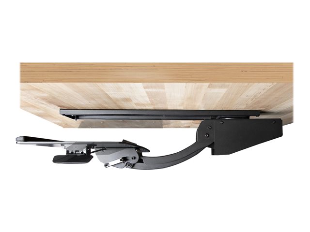 StarTech.com Under Desk Keyboard Tray, Full Motion & Height Adjustable Keyboard and Mouse Tray, 10\" x 26\" Platform, Ergonomic Sliding Computer Keyboard Holder with Mouse Pad & Wrist Rest - Desk Mount Keyboard Tray - Keyboard/mouse tray - under-desk mountable - black