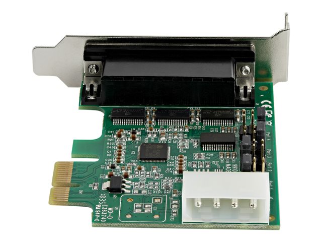 StarTech.com 4-port PCI Express RS232 Serial Adapter Card, PCIe RS232 Serial Host Controller Card, PCIe to Serial DB9, 16950 UART, Low Profile Desktop Expansion Card, Windows, macOS, Linux - Full/Low-Profile (PEX4S953LP) - Serial adapter - PCIe low profile - RS-232 x 4