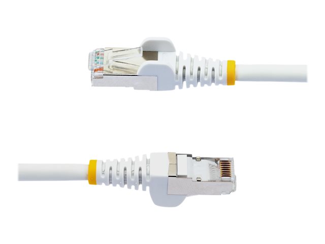 StarTech.com 50cm CAT6a Ethernet Cable - White - Low Smoke Zero Halogen (LSZH) - 10GbE 500MHz 100W PoE++ Snagless RJ-45 w/Strain Reliefs S/FTP Network Patch Cord - Patch cable - RJ-45 (M) to RJ-45 (M) - 50 cm - S/FTP - CAT 6a - IEEE 802.3bt - snagless, stranded, molded, halogen-free - white