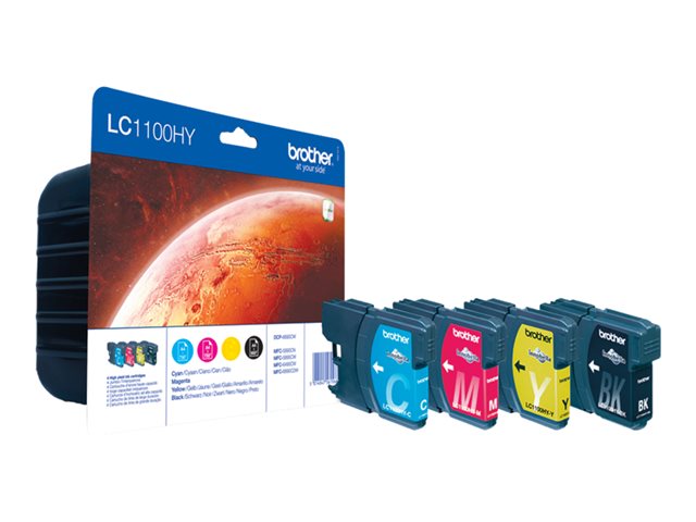 Brother LC1100HY - 4-pack - High Yield - black, yellow, cyan, magenta - original - blister - ink cartridge - for Brother DCP-6690CW, MFC-5890CN, MFC-5895CW, MFC-6490CW, MFC-6890CDW