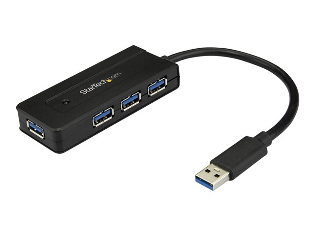 StarTech.com 4 Port USB 3.0 Hub SuperSpeed 5Gbps with Fast Charge Portable USB 3.1/USB 3.2 Gen 1 Type-A Laptop/Desktop Hub, USB Bus Power or Self Powered for High Performance, Mini/Compact - 15W of Shared Power (ST4300MINI) - Hub - 4 x SuperSpeed USB 3.0 - desktop - for P/N: USB312SAT3CB, USB315CB2M, USBLT1MWS, USBLT2MBR, USBLT30CMW, USBLTM1MBK, USBLTM1MWH