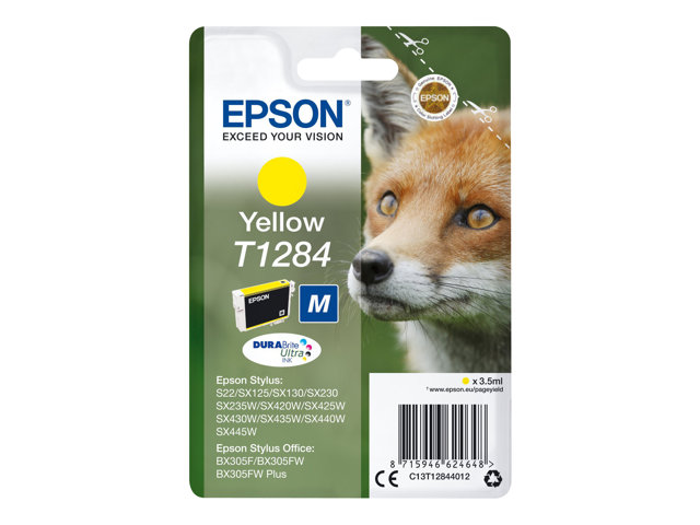 Epson T1284 - 3.5 ml - M size - yellow - original - blister - ink cartridge - for Stylus S22, SX130, SX230, SX235, SX430, SX435, SX438, SX440, SX445, Stylus Office BX305