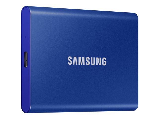 Samsung T7 MU-PC1T0H - Solid state drive - encrypted - 1 TB - external (portable) - USB 3.2 Gen 2 (USB-C connector) - 256-bit AES - indigo blue