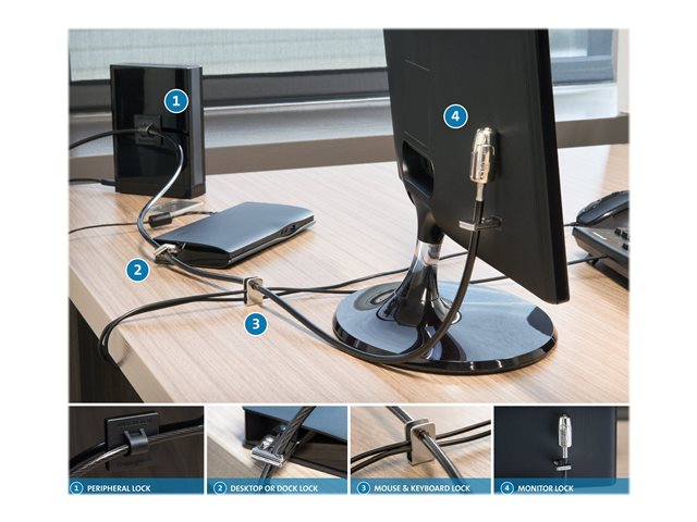 Kensington Desktop and Peripherals Standard Keyed Locking Kit 2.0 - Security cable lock - 2.4 m