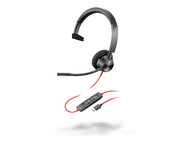 Poly Blackwire 3310 Monaural USB-C Headset +USB-C/A Adapter - Replaces Poly SKU 213929-101
