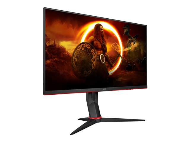 AOC Gaming Q27G2S - G2 Series - LED monitor - gaming - 27" - 2560 x 1440 QHD @ 165 Hz - IPS - 350 cd/m² - 1000:1 - 1 ms - 2xHDMI, DisplayPort - matte black front, matte black/red back side