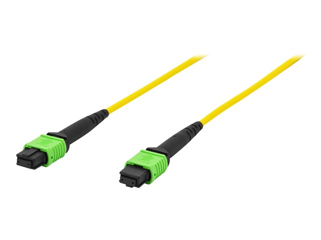 Fiber Optic Patchcord MPO to MPO Female OS2 SM 09/125 1m APC Method A yellow/green