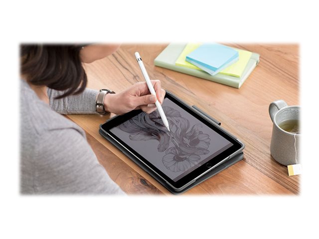 Logitech Slim Folio - Keyboard and folio case - wireless - Bluetooth - QWERTY - UK - graphite - for Apple 10.2-inch iPad (7th generation, 8th generation, 9th generation)
