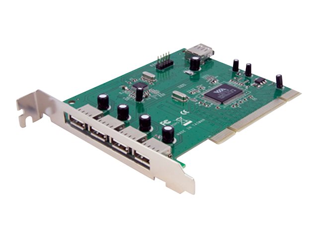 StarTech.com 7 Port PCI USB Card Adapter - PCI to USB 2.0 Controller Adapter Card - Full Profile Expansion Card (PCIUSB7) - USB adapter - PCI - USB, USB 2.0 - 7 ports