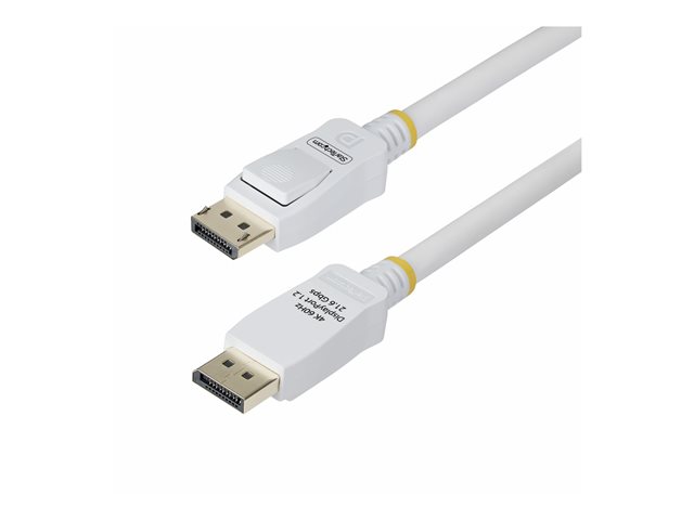 StarTech.com 10ft White VESA Certified DisplayPort 1.2 Cable with Latches - DisplayPort cable - DisplayPort (M) latched to DisplayPort (M) latched - DisplayPort 1.2 - 3 m - 4K60Hz support, 2K144Hz support, 1080p support 240Hz, halogen-free, passive - white