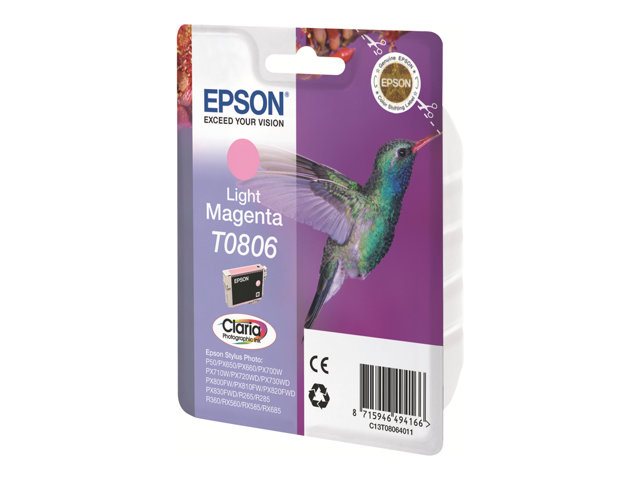 Epson T0806 - 7.4 ml - light magenta - original - blister - ink cartridge - for Stylus Photo P50, PX650, PX660, PX700, PX710, PX720, PX730, PX800, PX810, PX820, PX830