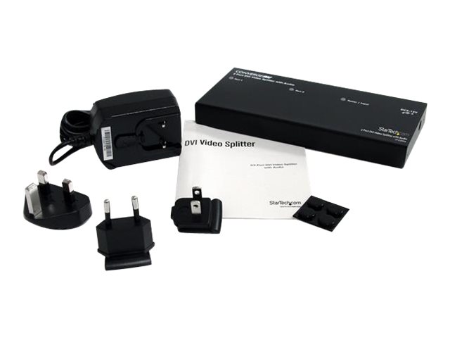StarTech.com 2 Port DVI Video Splitter with Audio - DVI Splitter with Audio - 2 Port DVI Splitter - DVI Video Splitter (ST122DVIA) - Video/audio splitter - 2 x DVI + 2 x audio - desktop - for P/N: SVA12M2NEUA, SVA12M5NA