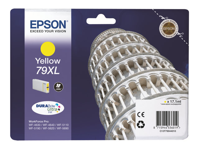 Epson 79XL - 17.1 ml - XL - yellow - original - ink cartridge - for WorkForce Pro WF-4630DWF, WF-4640DTWF, WF-5110DW, WF-5190DW, WF-5620DWF, WF-5690DWF
