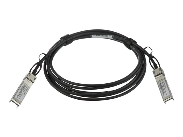 StarTech.com MSA Uncoded Compatible 3m 10G SFP+ to SFP+ Direct Attach Breakout Cable Twinax, 10 GbE SFP+ Copper DAC 10 Gbps Low Power Passive Transceiver Module DAC, 10GE Breakout Cable - Lifetime Warranty (SFP10GPC3M) - Direct attach cable - SFP+ to SFP+ - 3 m - twinaxial - SFF-8431/SFF-8432 - passive - black