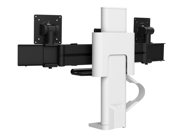 Ergotron TRACE - Mounting kit (handle, base, lift column, extension arms, bow, 2 sliding pivots, 2-piece desk clamp) - Constant Force Technology - for 2 LCD displays - white - screen size: up to 27\"