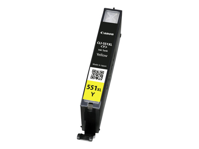 Canon CLI-551Y XL - 11 ml - High Yield - yellow - original - ink tank - for PIXMA iP8750, iX6850, MG5550, MG5650, MG5655, MG6450, MG6650, MG7150, MG7550, MX725, MX925