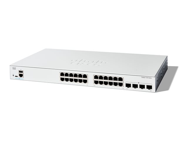 Cisco Catalyst 1200-24T-4G - Switch - L3 - smart - 24 x 10/100/1000 + 4 x Gigabit SFP - rack-mountable