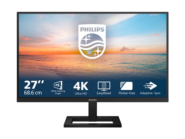 Philips 27E1N1900AE - 1000 Series - LED monitor - 27\" - 3840 x 2160 4K UHD (2160p) @ 60 Hz - IPS - 350 cd/m² - 1000:1 - HDR10 - 4 ms - 2xHDMI, USB-C - speakers - black