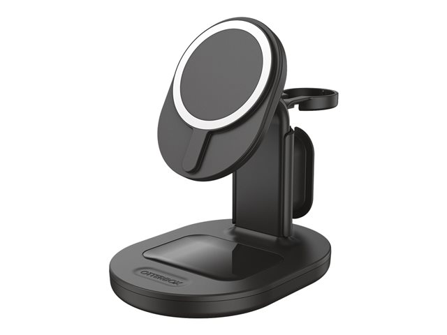 OtterBox - Wireless charging stand - 3-in-1 - 7.5 Watt - PD 2.0, PD 3.0 - for Apple AirPods with MagSafe Charging Case, AirPods Pro, iPhone 12, 13, 14 