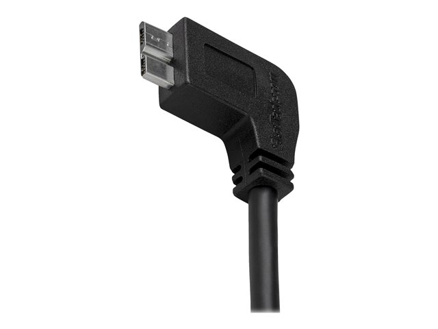 StarTech.com 0.5m 20in Slim Micro USB 3.0 Cable M/M - Left-Angle Micro-USB - USB 3.0 A to Micro B - Angled Micro USB - USB 3.1 Gen 1 5Gbps (USB3AU50CMLS) - USB cable - Micro-USB Type B (M) to USB Type A (M) - USB 3.0 - 50 cm - left-angled connector, molded - black