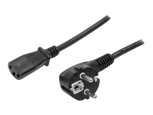 StarTech.com 3m (10ft) Computer Power Cord, 18AWG, EU Schuko to C13 Power Cord, 10A 250V, Black Replacement AC Cord, TV/Monitor Power Cable, Schuko CEE 7/7 to IEC 60320 C13 Power Cord - PC Power Supply Cable (713E-3M-POWER-CORD) - Power cable - power CEE 7/7 (P) angled to power IEC 60320 C13 - AC 250 V - 10 A - 3 m - molded - black