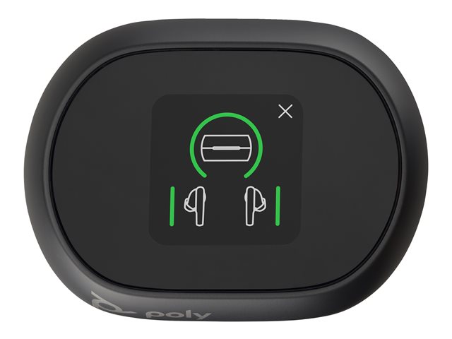 Poly Voyager Free 60+ UC Carbon Black Earbuds +BT700 USB-C Adapter +Touchscreen Charge Case - Replaces Poly SKU 216065-02