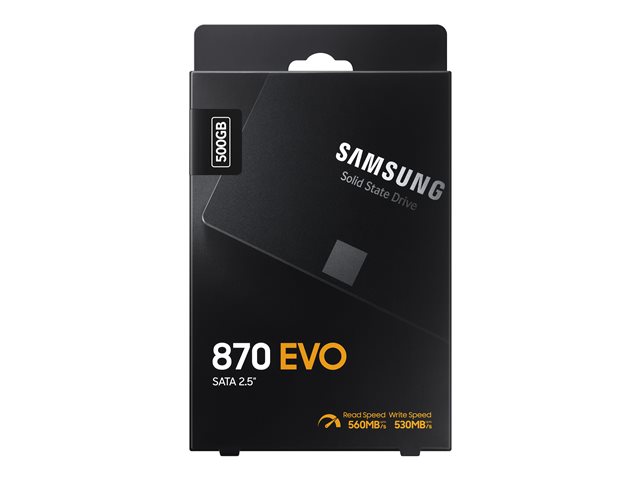 Samsung 870 EVO MZ-77E500B - SSD - encrypted - 500 GB - internal - 2.5\" - SATA 6Gb/s - buffer: 512 MB - 256-bit AES - TCG Opal Encryption