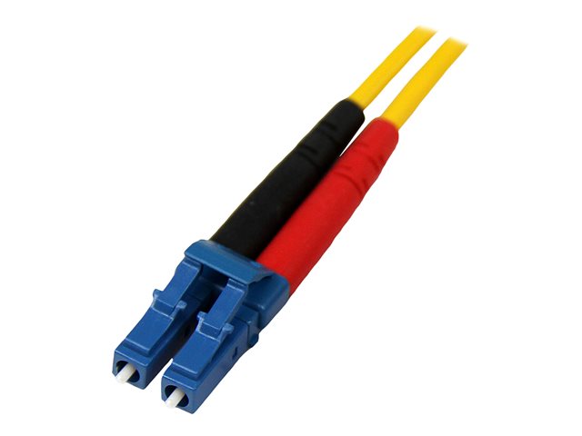 StarTech.com 1m Fiber Optic Cable - Single-Mode Duplex 9/125 - LSZH - LC/LC - OS1 - LC to LC Fiber Patch Cable (SMFIBLCLC1) - Patch cable - LC single-mode (M) to LC single-mode (M) - 1 m - fibre optic - duplex - 9 / 125 micron - OS1 - molded - yellow - for P/N: SFP100BBXDST, SFP100BBXUST, SFP10GBBXDST, SFP10GBBXUST, SFP10GBLRST, SFP10GBZRST