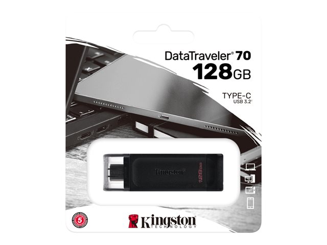 Kingston DataTraveler 70 - USB flash drive - 128 GB - USB-C 3.2 Gen 1