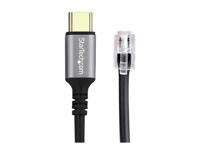 StarTech.com USB-C to RJ9 Adapter for Office Phone Handset or Wired/Wireless Headset, Use Existing Landline Hardware, 6ft/1.8m, For Laptop/Desktop Computer/Mobile - Headset adapter - 24 pin USB-C male to RJ-9 male - 1.8 m - black - bus powered