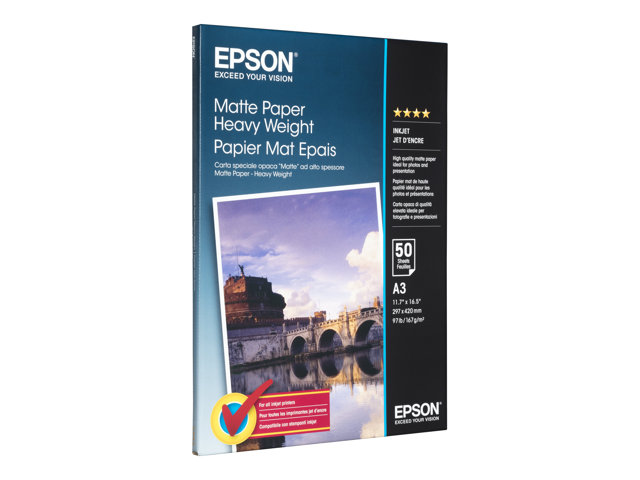 Epson - Matte - A3 (297 x 420 mm) - 167 g/m² - 50 sheet(s) paper - for EcoTank ET-16500, 7750, SureColor P5000, P800, SC-P10000, P5000, P700, P7500, P900, P9500