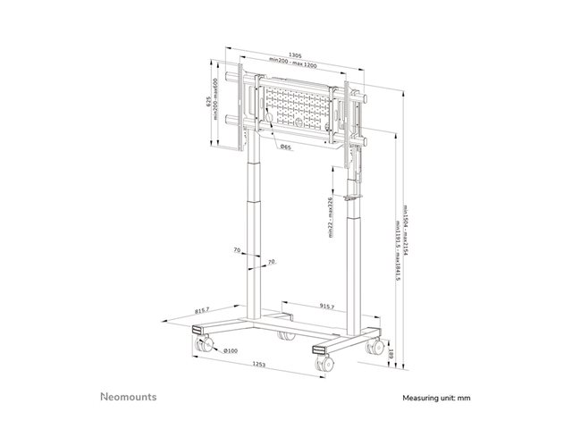 Neomounts MOVE Lift XL TV trolley 75-110