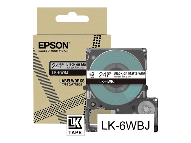 Epson LabelWorks LK-6WBJ - Black on matte white - Roll (2.4 cm x 8 m) 1 cassette(s) hanging box - tape cartridge - for LabelWorks LW-C610
