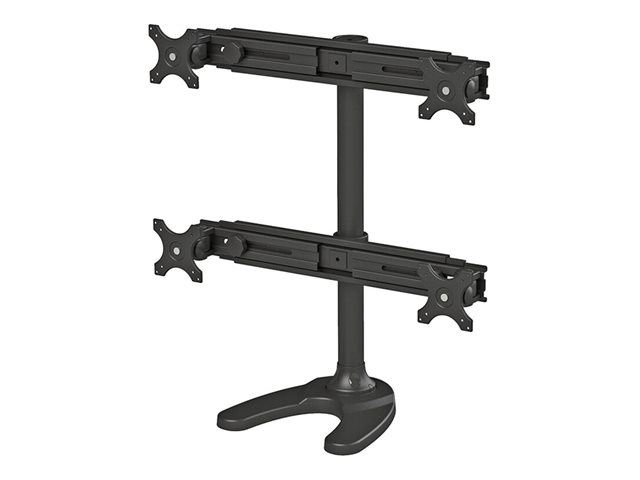 Neomounts FPMA-D700DD4 - Stand - full-motion - for 4 LCD displays - black - screen size: 19\"-30\" - desktop stand, grommet, desk-mountable