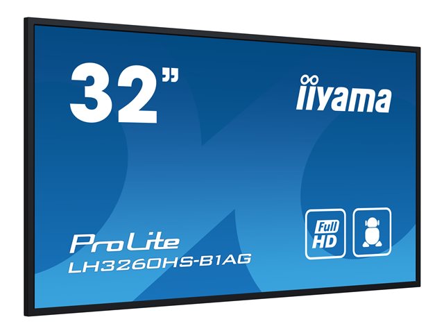 iiyama ProLite LH3260HS-B1AG - 32\" Diagonal Class (31.5\" viewable) LED-backlit LCD display - digital signage - with built-in SoC media player - 1080p 1920 x 1080 - edge-lit - black, matte finish