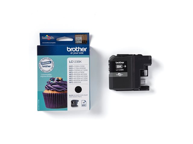 Brother LC123BK - High Yield - black - original - ink cartridge - for Brother DCP-J100, J105, J132, J152, J552, J752, MFC-J245, J470, J650, J6520, J6720, J6920