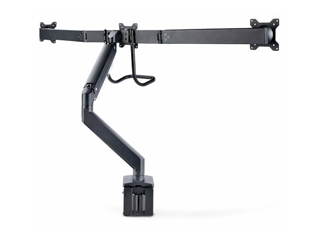 StarTech.com Crossbar Triple Monitor Desk Mount, VESA 75x75/100x100 - Mounting kit - adjustable arm - for 3 LCD displays - triple monitor mount - aluminium, steel, plastic - black - screen size: 17\"-27\" - desk-mountable